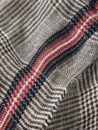 Brunello Cucinelli - Striped Linen, Cashmere and Silk-Blend Twill Scarf