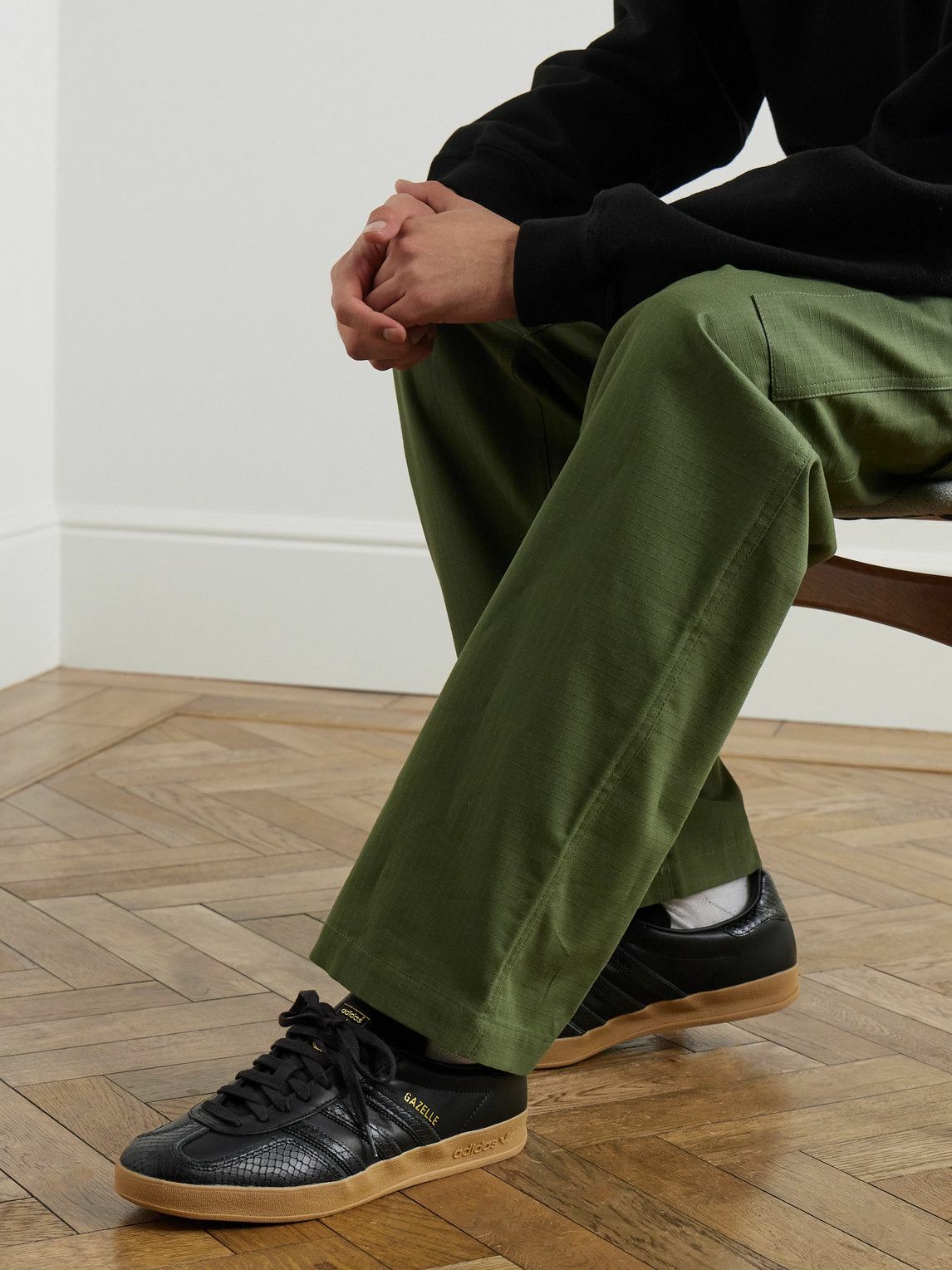 adidas Originals - Gazelle Indoor Leather Sneakers - Black adidas Originals adidas Originals - Gazelle Indoor Leather Sneakers - Black adidas Originals