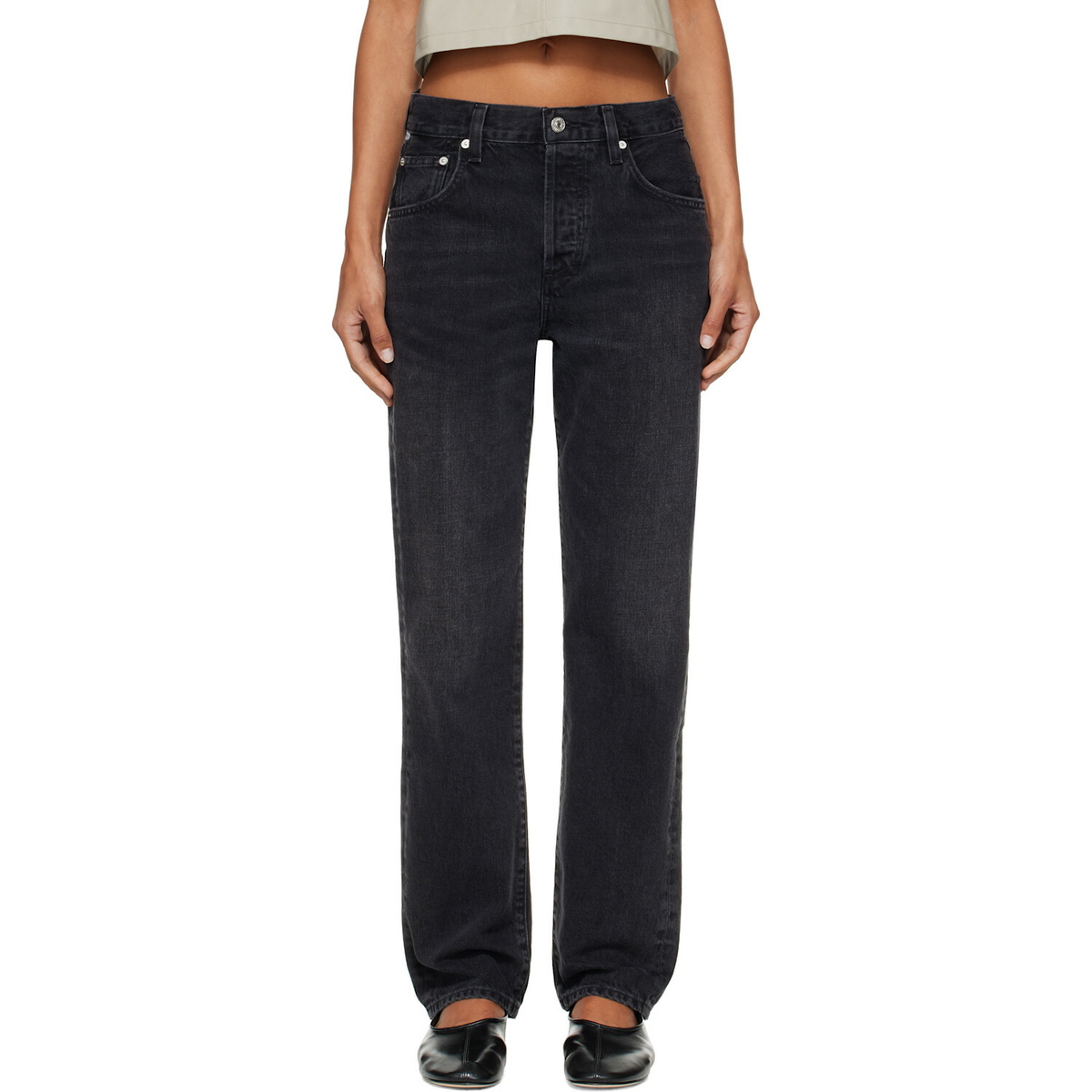 Citizens of Humanity Black 90s High Rise Straight Jeans