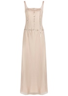 Staud Greta Embellished Silk-chiffon Maxi Dress Light Pink