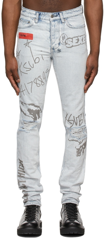 Photo: Ksubi Blue Chitch Flyer Trashed Jeans