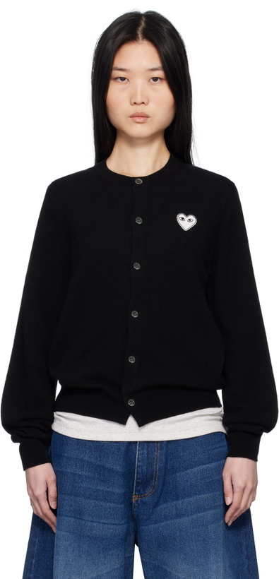 Photo: COMME des GARÇONS PLAY Black White Heart Cardigan