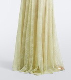 De La Vali Palomina halterneck lace maxi dress