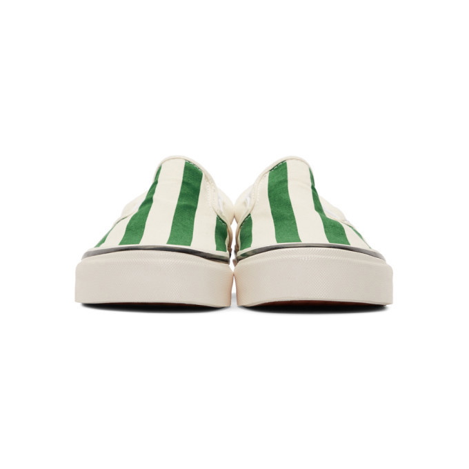 Vans Green And White Striped Classic 98 Dx Slip-On Sneakers Vans