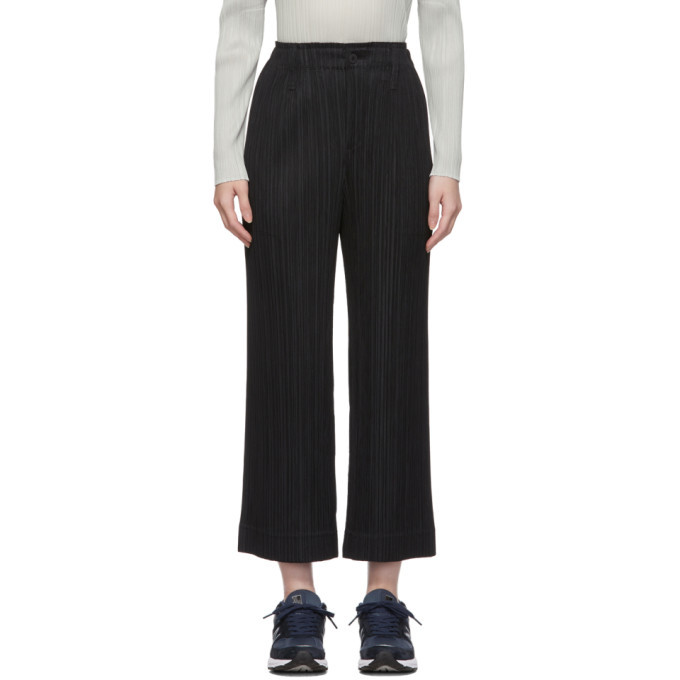 Pleats Please Issey Miyake Black Thicker Bottoms 1 Trousers Pleats