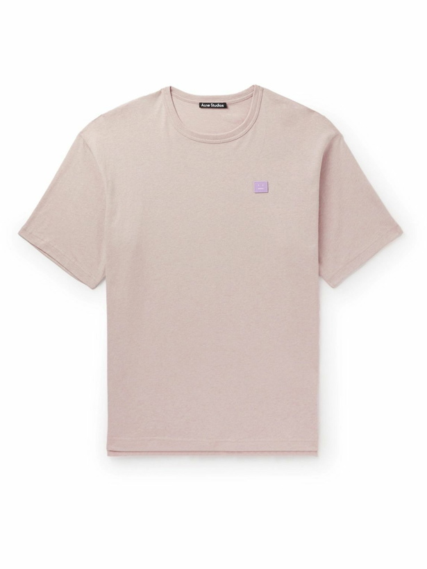 Photo: Acne Studios - Exford Logo-Appliquéd Cotton-Jersey T-Shirt - Purple