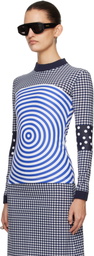 Jean Paul Gaultier Navy & White 'The Vichy and Target' Top