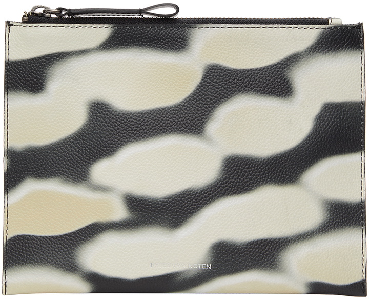 Photo: Dries Van Noten Beige & Black Len Lye Edition Printed Pouch