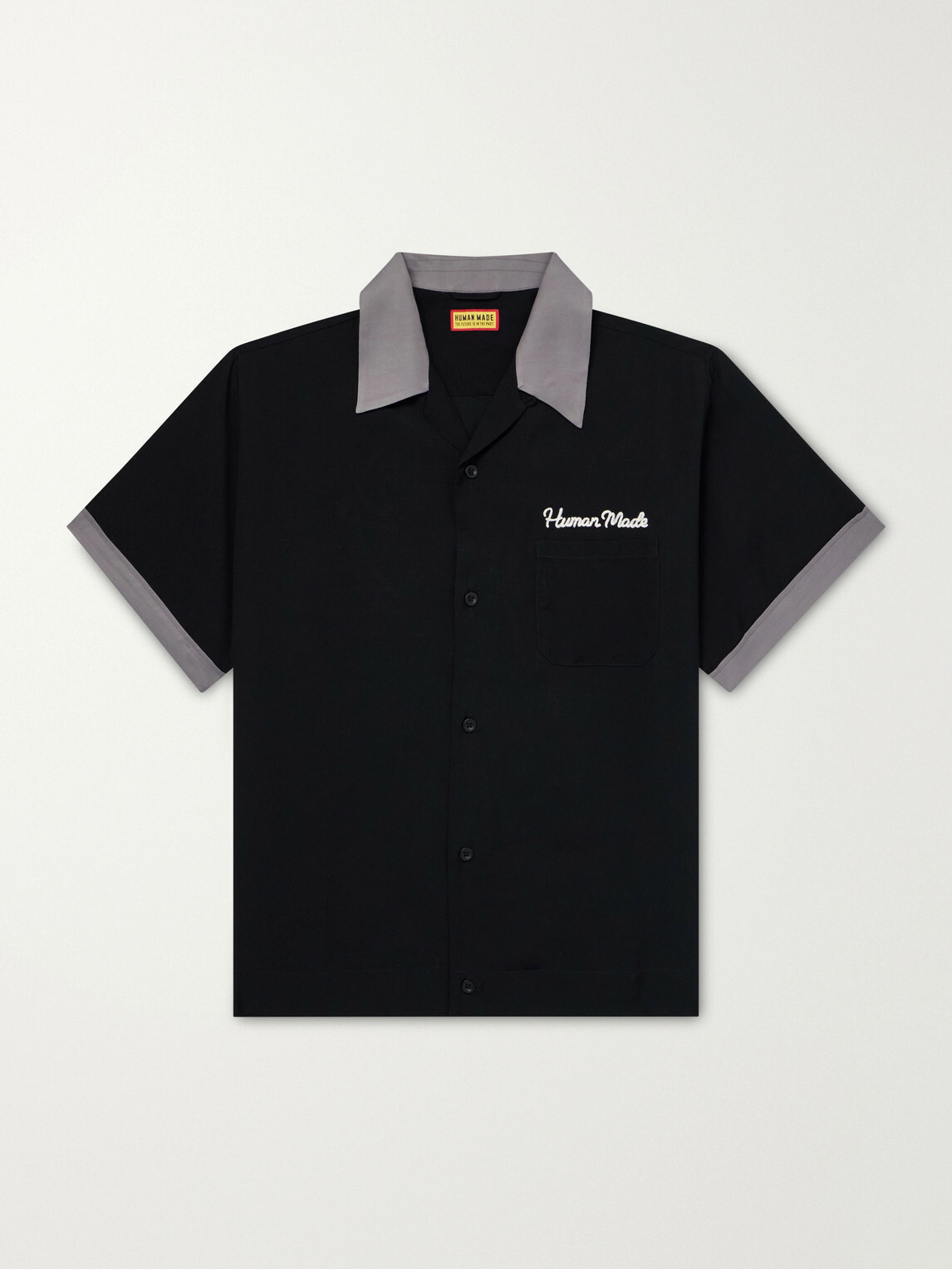 Human Made - Logo-Embroidered Poplin Shirt - Black