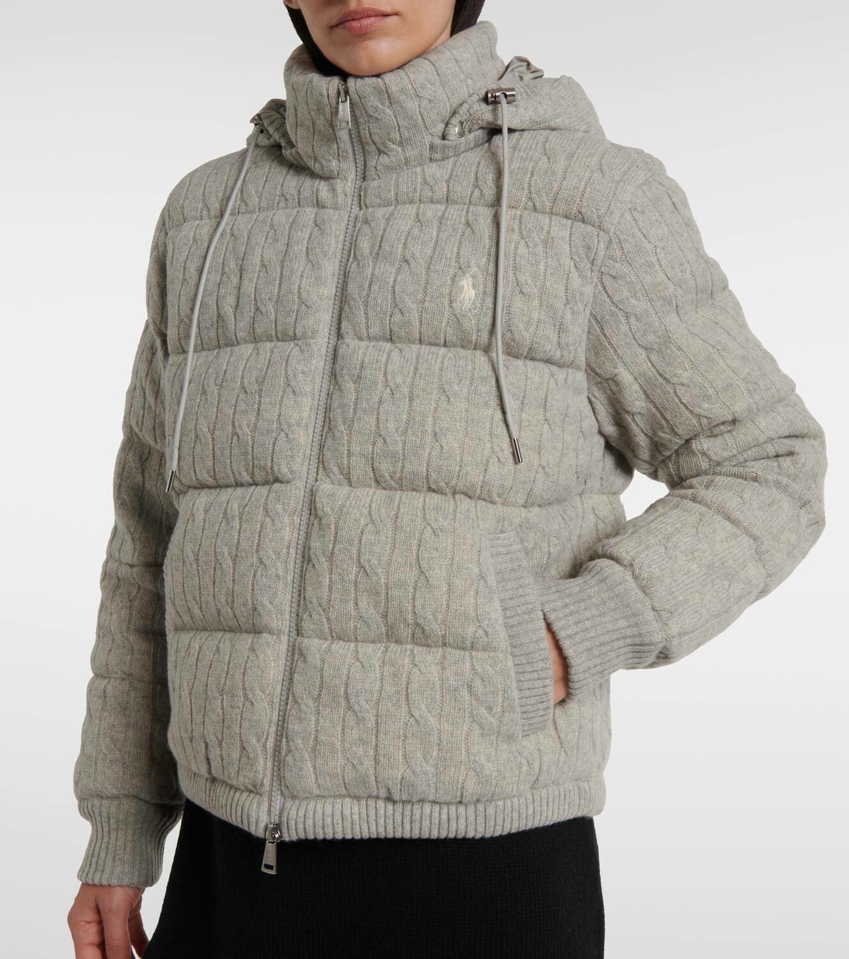Polo Ralph Lauren Cable-knit wool and cashmere down jacket Polo