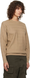Dime Beige Wave Cable Knit Sweater
