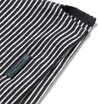 Burberry - Striped Cotton and Linen-Blend Polo Shirt - Men - Navy