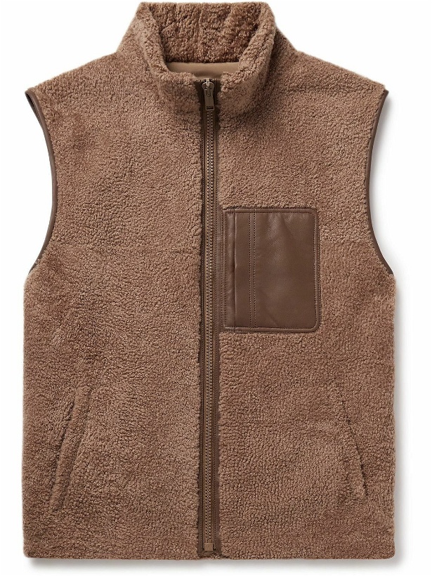 Photo: Yves Salomon - Leather-Trimmed Shearling Gilet - Brown