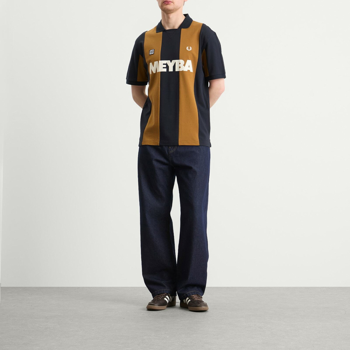 Fred Perry Men's Meyba Cut And Sew Polo Shirt in Navy