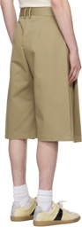 Seventh Beige Bermuda Pleat Shorts