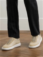 Brioni - Suede-Trimmed Leather Sneakers - Neutrals