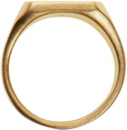 VETEMENTS Gold Scratched Logo Ring