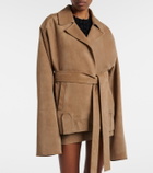 Khaite Alder belted suede jacket