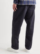 Officine Générale - Georges Tapered Belted Organic Cotton-Twill Trousers - Blue