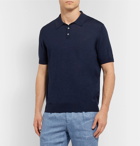 Tod's - Merino Wool and Silk-Blend Polo Shirt - Navy