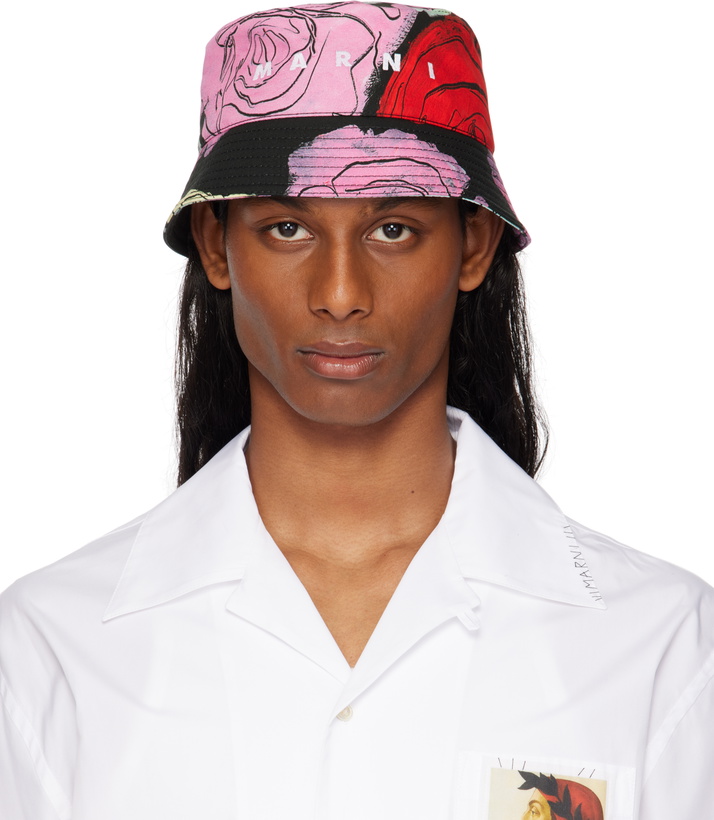 Photo: Marni Black Cotton Orion Print Bucket Hat