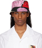 Marni Black Cotton Orion Print Bucket Hat
