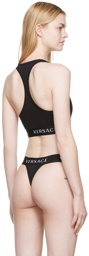 Versace Underwear Black Logo Bra