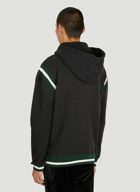 Embroidered Logo Hooded Sweatshirt in Black