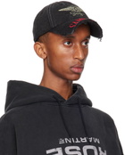 Martine Rose Black Cut Peak Back Cap