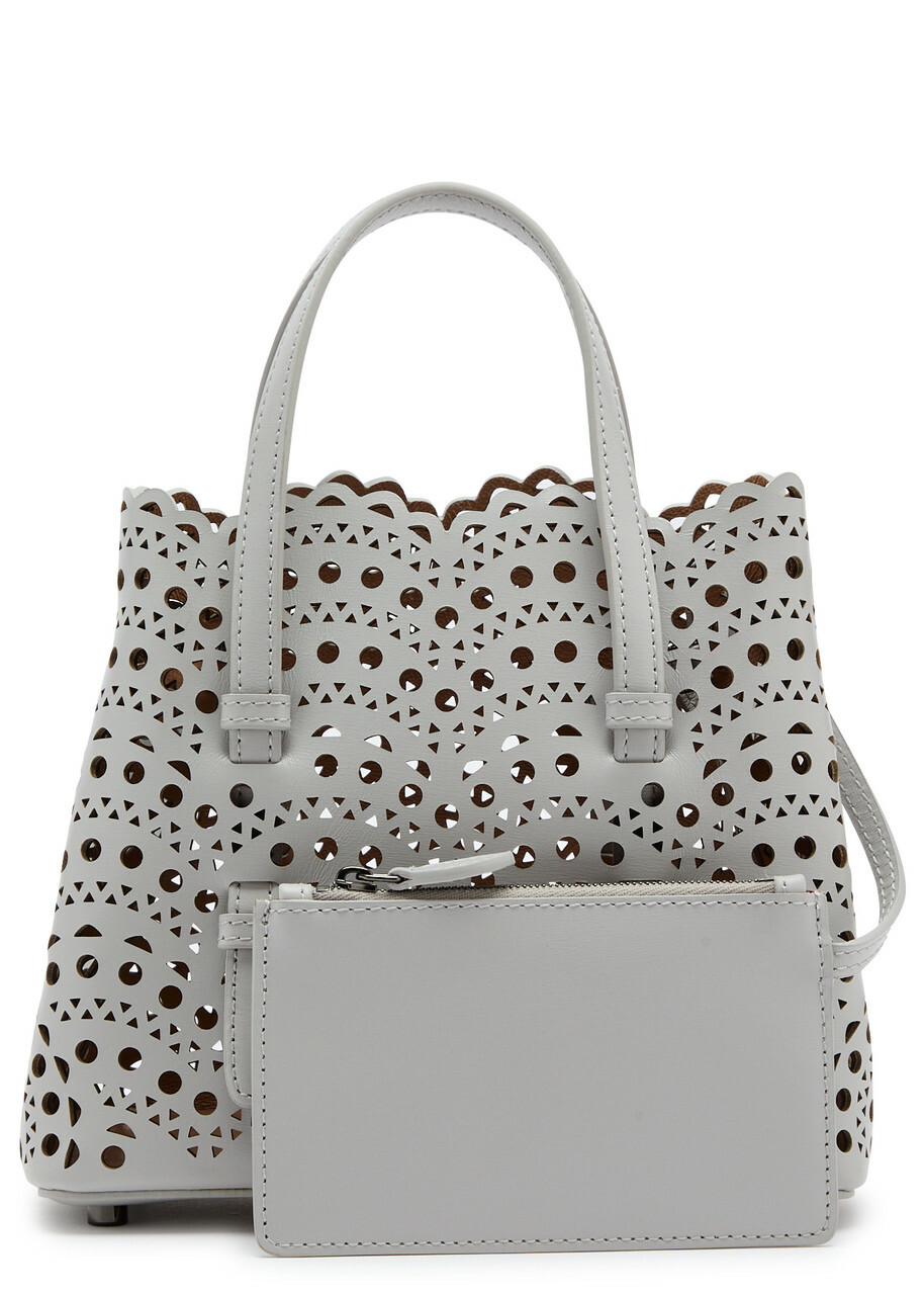ハンドバッグ ALAIA MINA 20 LEATHER HANDBAG ALAIA Neo Mina 20 Perforated Leather Top-Handle Bag | Neiman