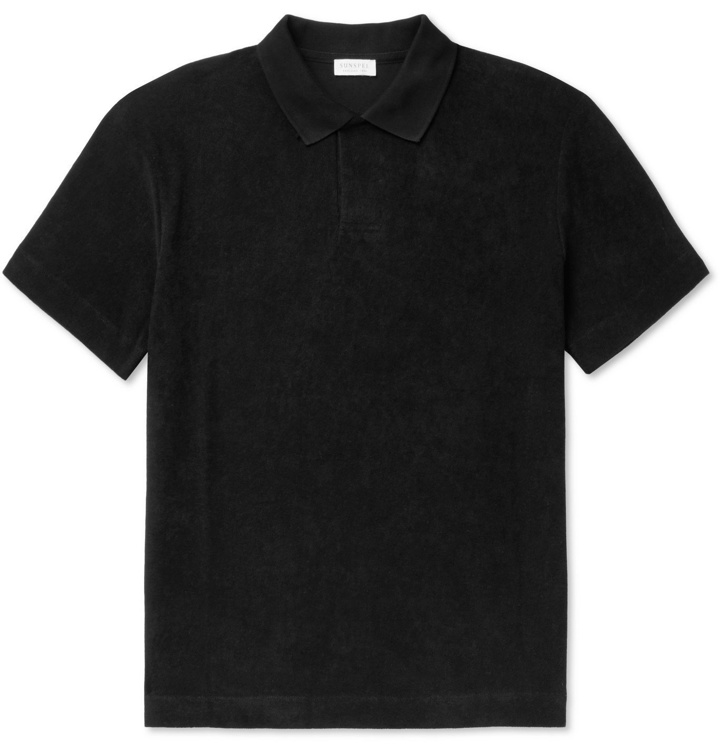 Photo: Sunspel - Cotton-Terry Polo Shirt - Black