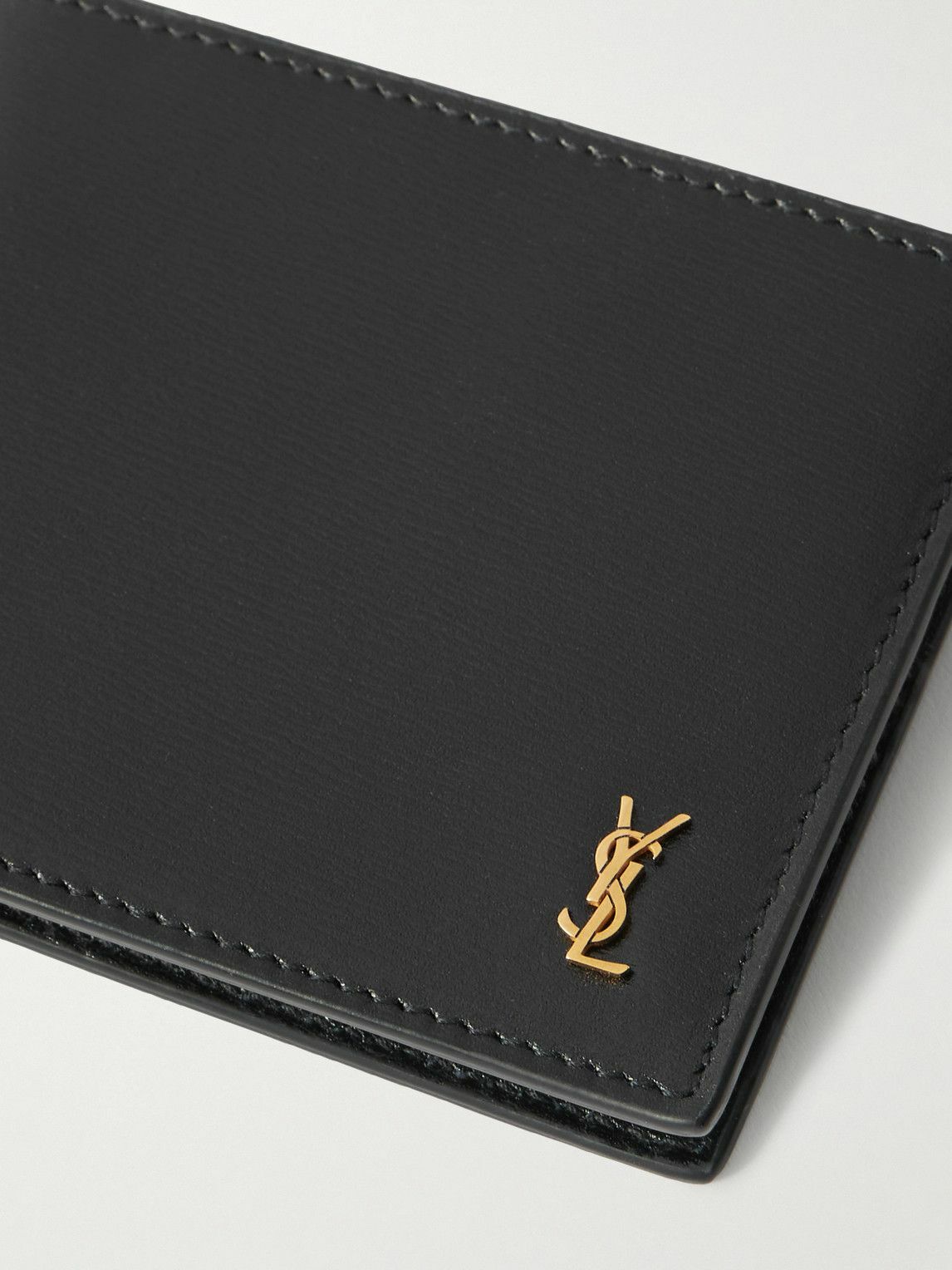 SAINT LAURENT - Logo-Embellished Leather Billfold Wallet with Money Clip