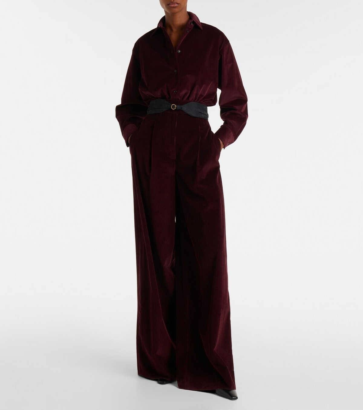 Max Mara Fertile cotton velvet bodysuit