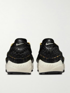 Nike - Air Footscape Stretch-Knit and Croc-Effect Leather Sneakers - Black