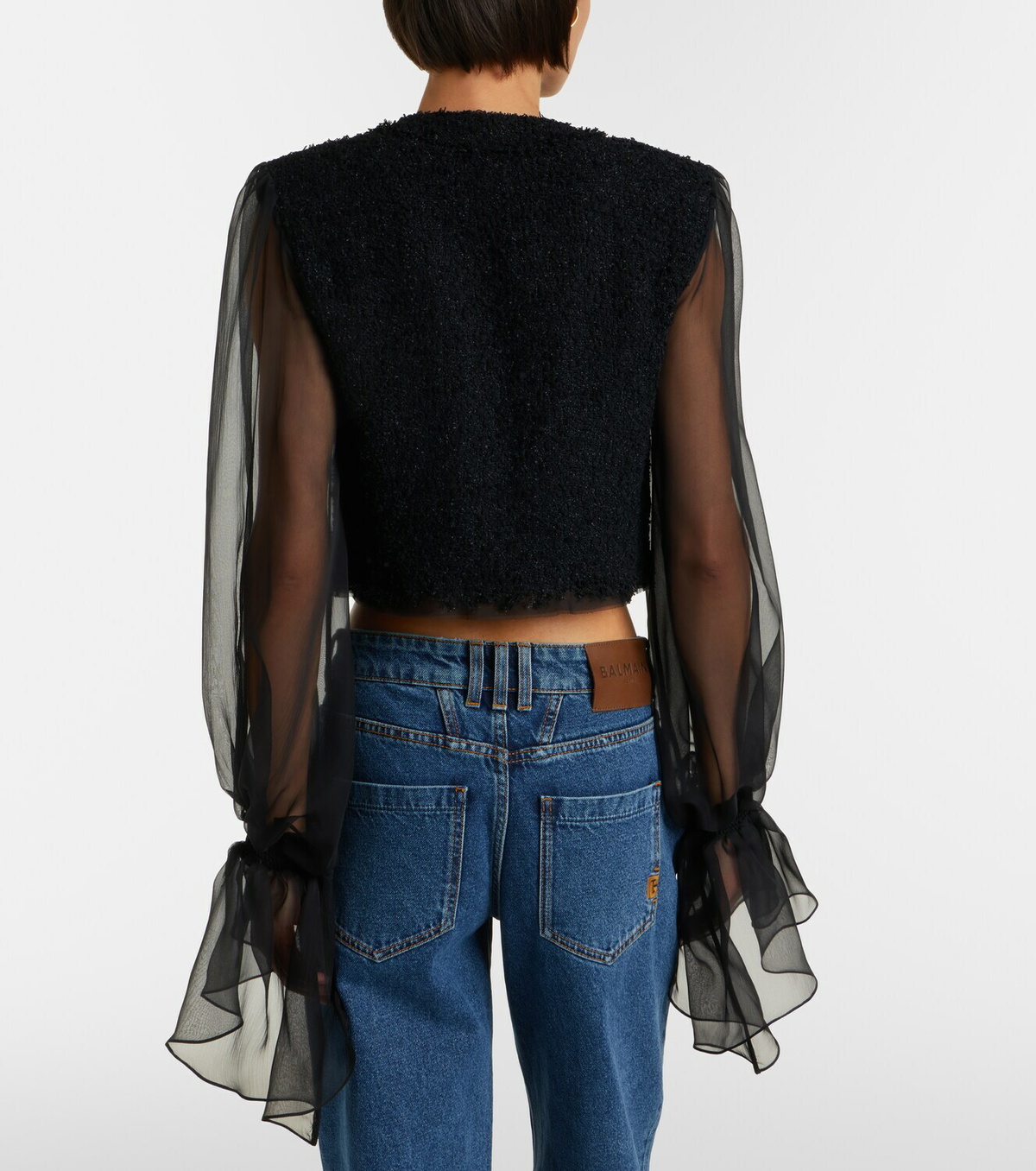 Balmain Silk-trimmed bouclé jacket
