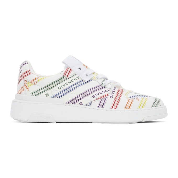 Photo: Givenchy White Chain Rainbow Wing Low Sneakers