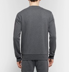 Dolce & Gabbana - Satin-Trimmed Logo-Appliquéd Loopback Cotton-Jersey Sweatshirt - Dark gray