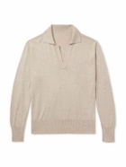 Stòffa - Wool and Silk-Blend Polo Shirt - Neutrals