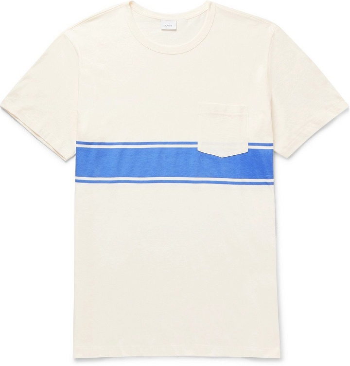 Photo: Onia - Johnny Striped Cotton and Modal-Blend Jersey T-Shirt - Cream
