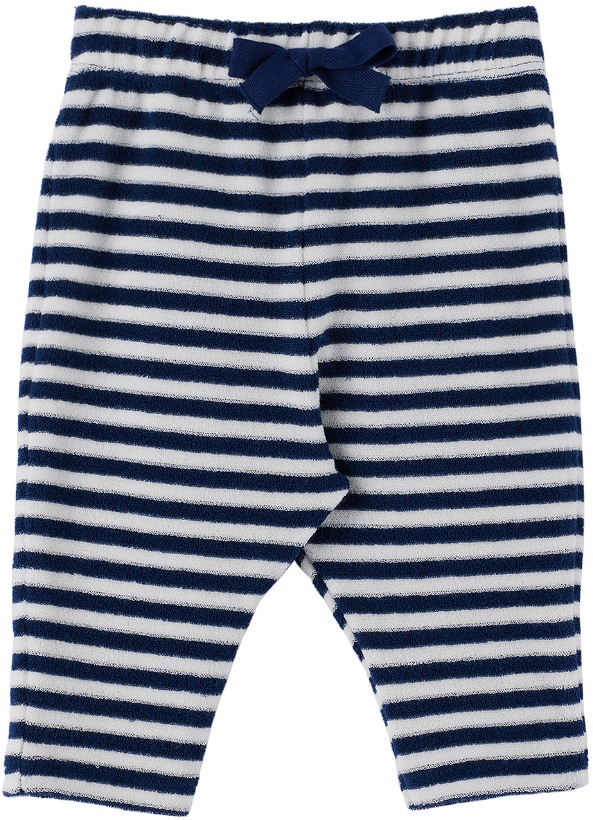 Photo: Petit Bateau Baby Navy & White Striped Lounge Pants