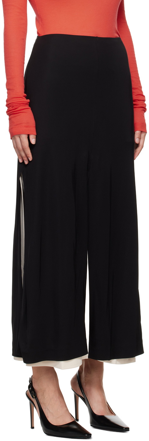 BITE Black Incise Multi-Slit Midi Skirt