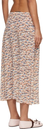 Marni Pink Crêpe de Chine Fluid Anemones Print Midi Skirt