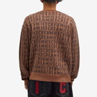 ICECREAM Men's Text Print Knit Cardigan in Brown