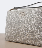 Valentino Garavani VLogo Swarovski®-embellished leather pouch