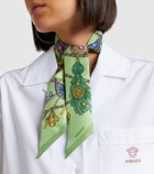 Versace Floral silk twill scarf