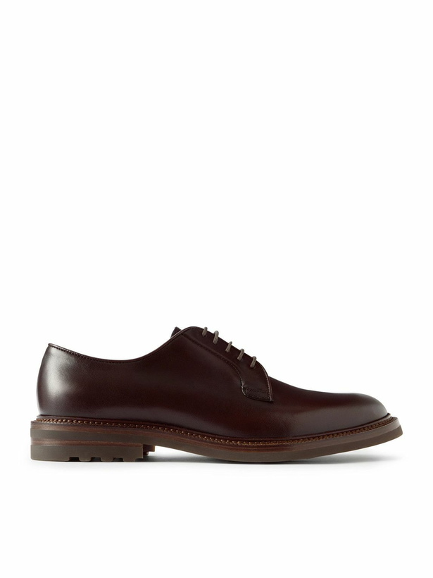 Photo: Brunello Cucinelli - Leather Derby Shoes - Burgundy