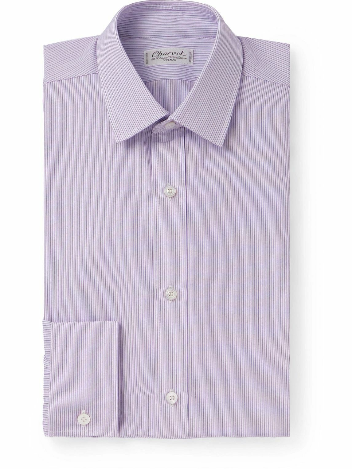 Photo: Charvet - Striped Cotton Oxford Shirt - Purple