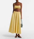 Staud Milano striped cotton maxi skirt
