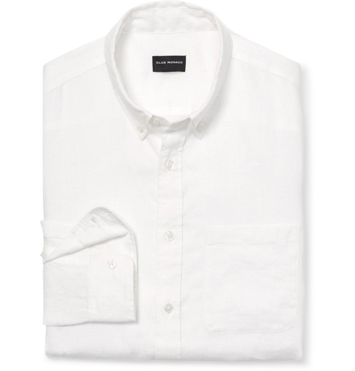 Photo: Club Monaco - Slim-Fit Button-Down Collar Linen Shirt - White