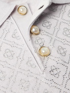 Casablanca - Crystal-Embellished Wool Polo Shirt - Gray